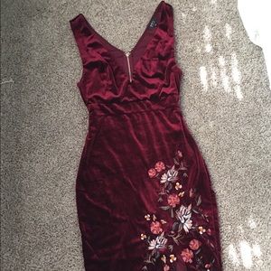 Red velvet dress